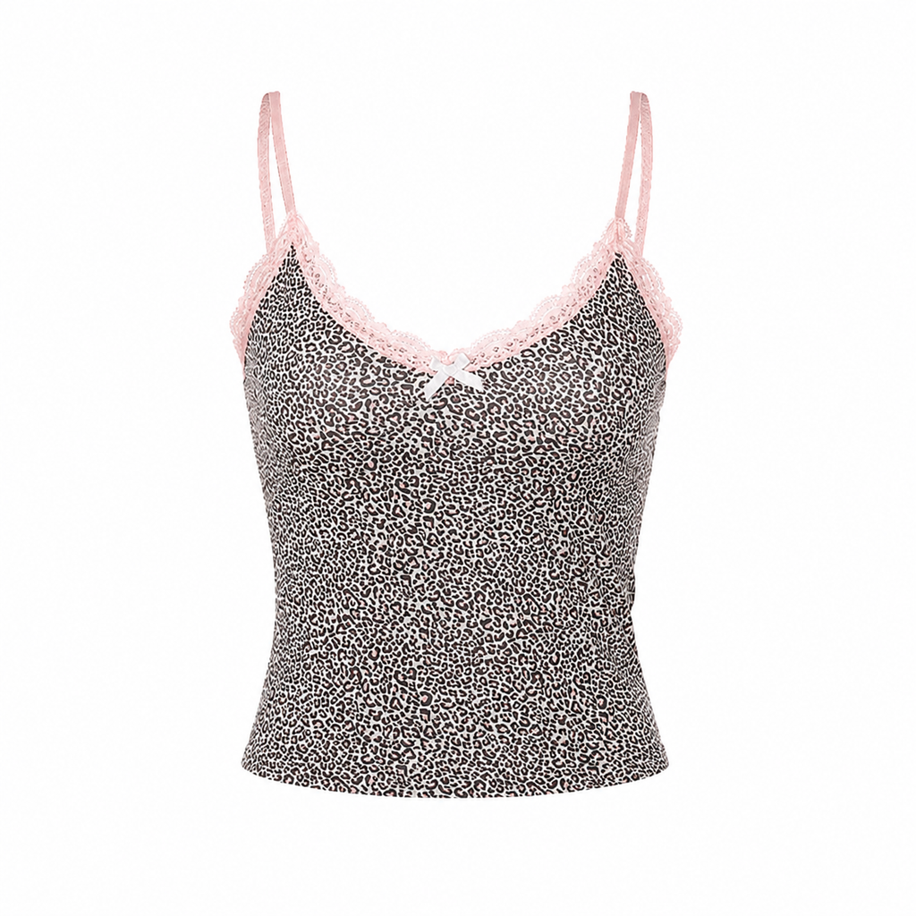 Leopard Lace Cami Top