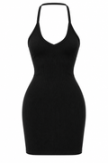 Black Halter Mini Dress