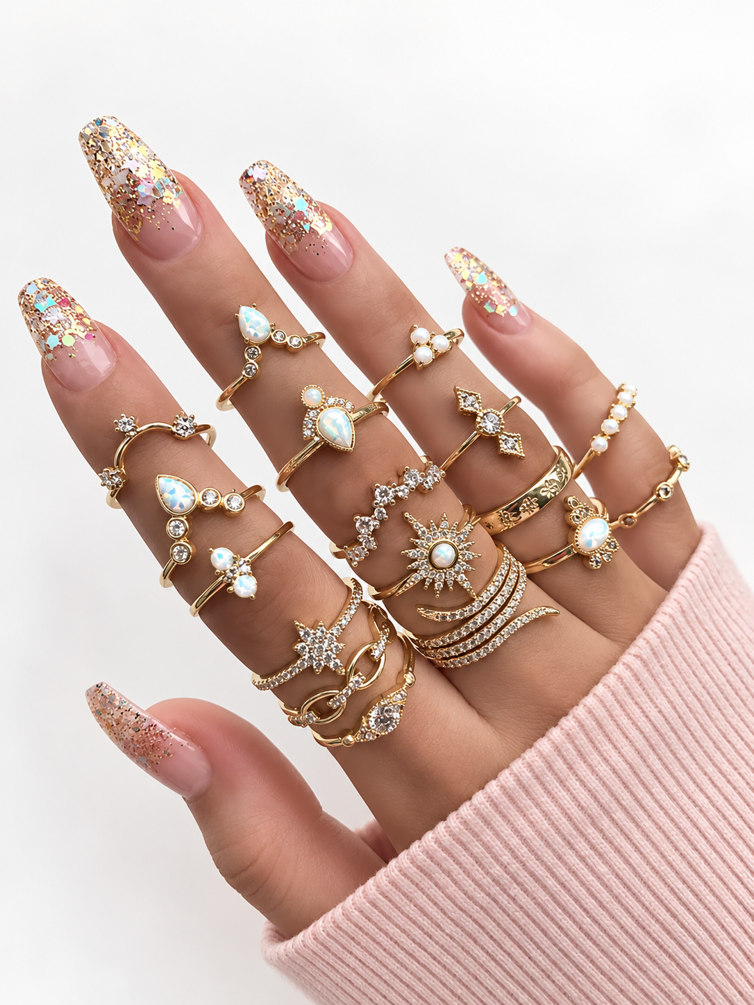 Celeste Crystal Ring Set
