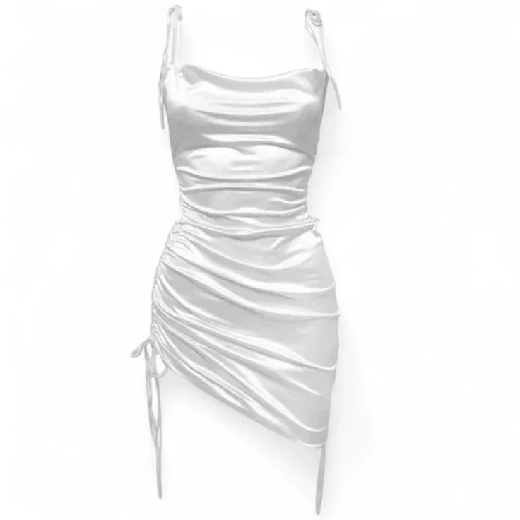 Black & White Ruched Mini Dress
