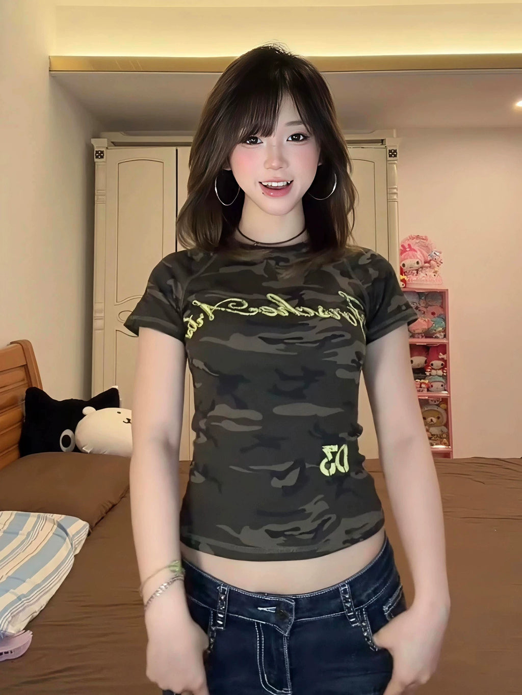 Camo Script Baby Tee