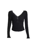 Noir Lace Tie Top