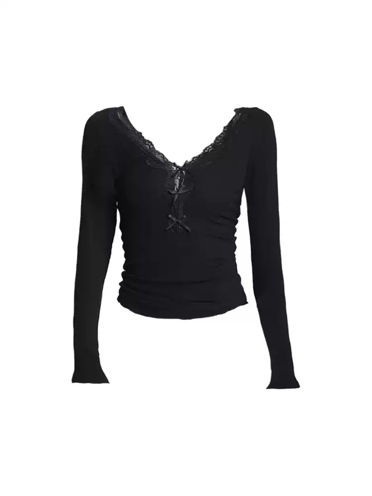 Noir Lace Tie Top