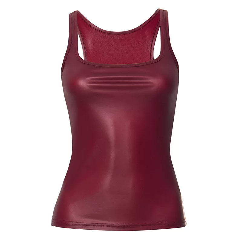 Satin Scoop Neck Tank Top