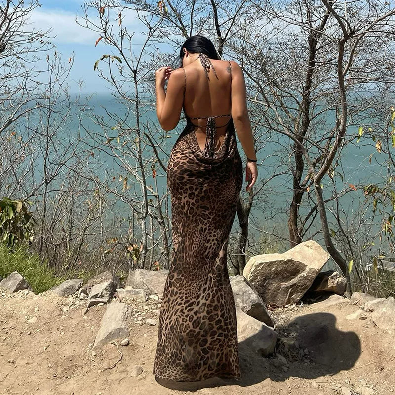 Leopard Slip Maxi Dress