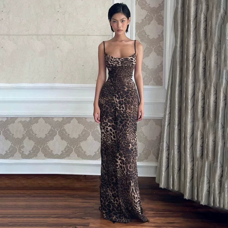 Leopard Slip Maxi Dress