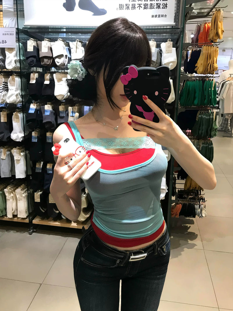 Layered Contrast Cami Top