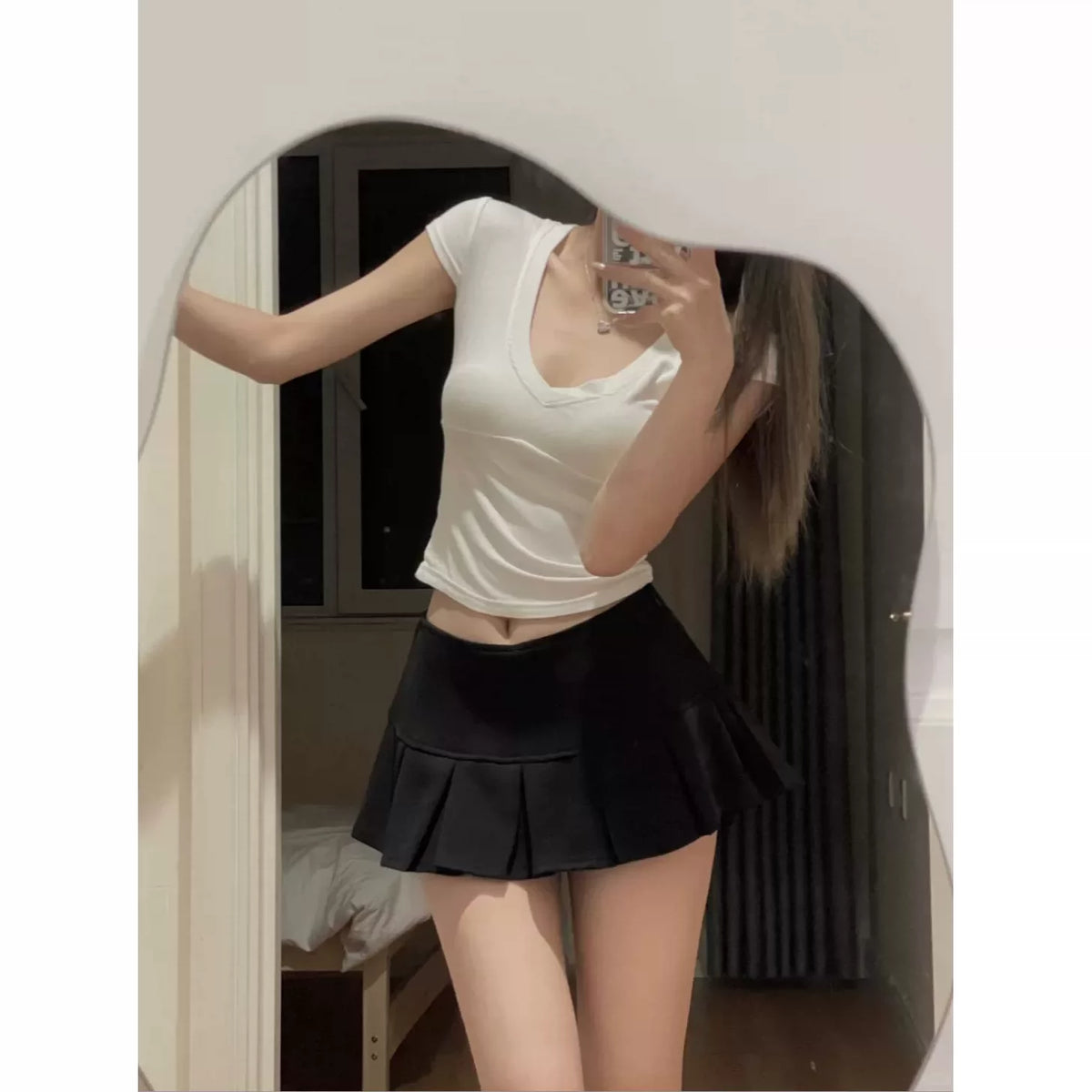 Midnight Pleated Mini Skirt