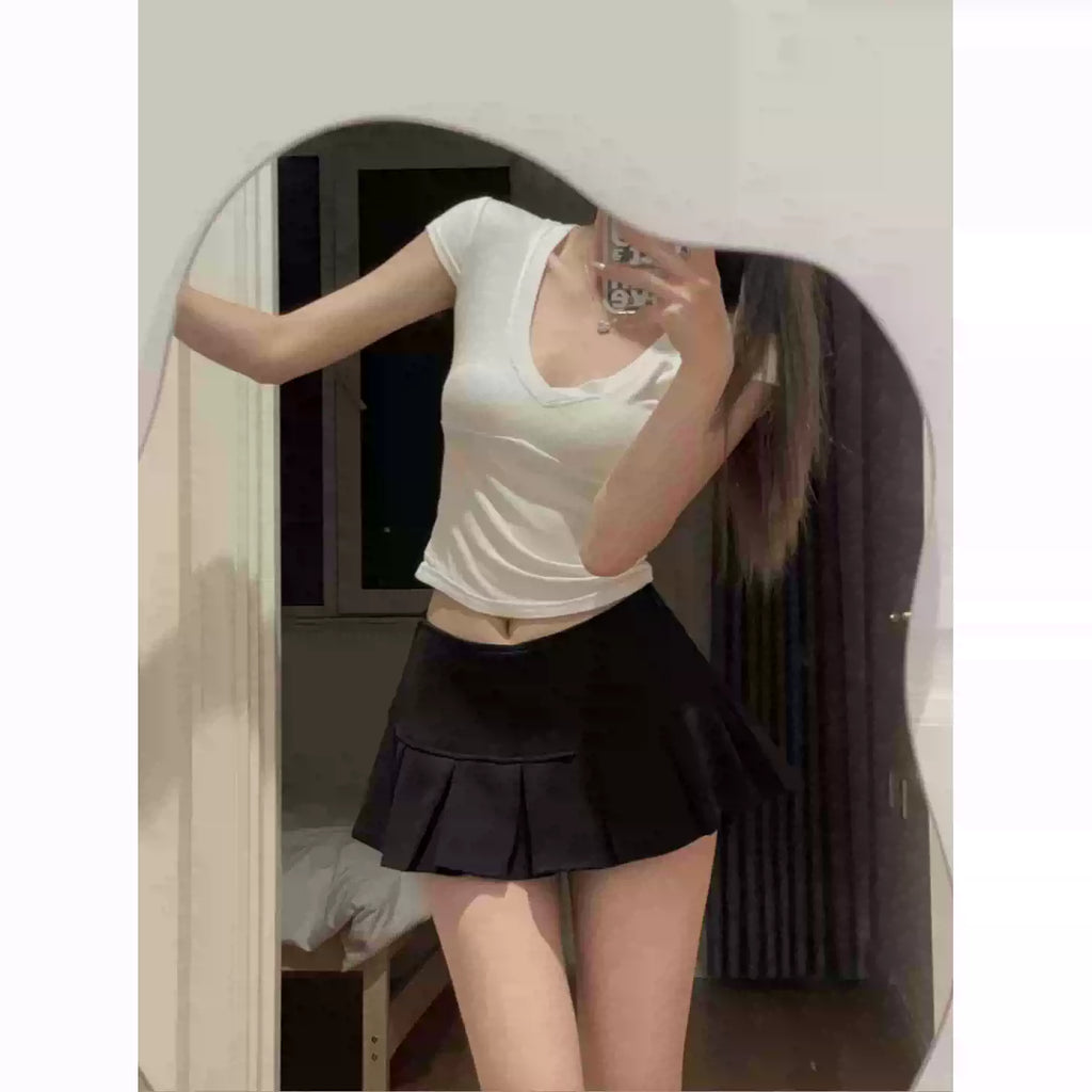 Midnight Pleated Mini Skirt