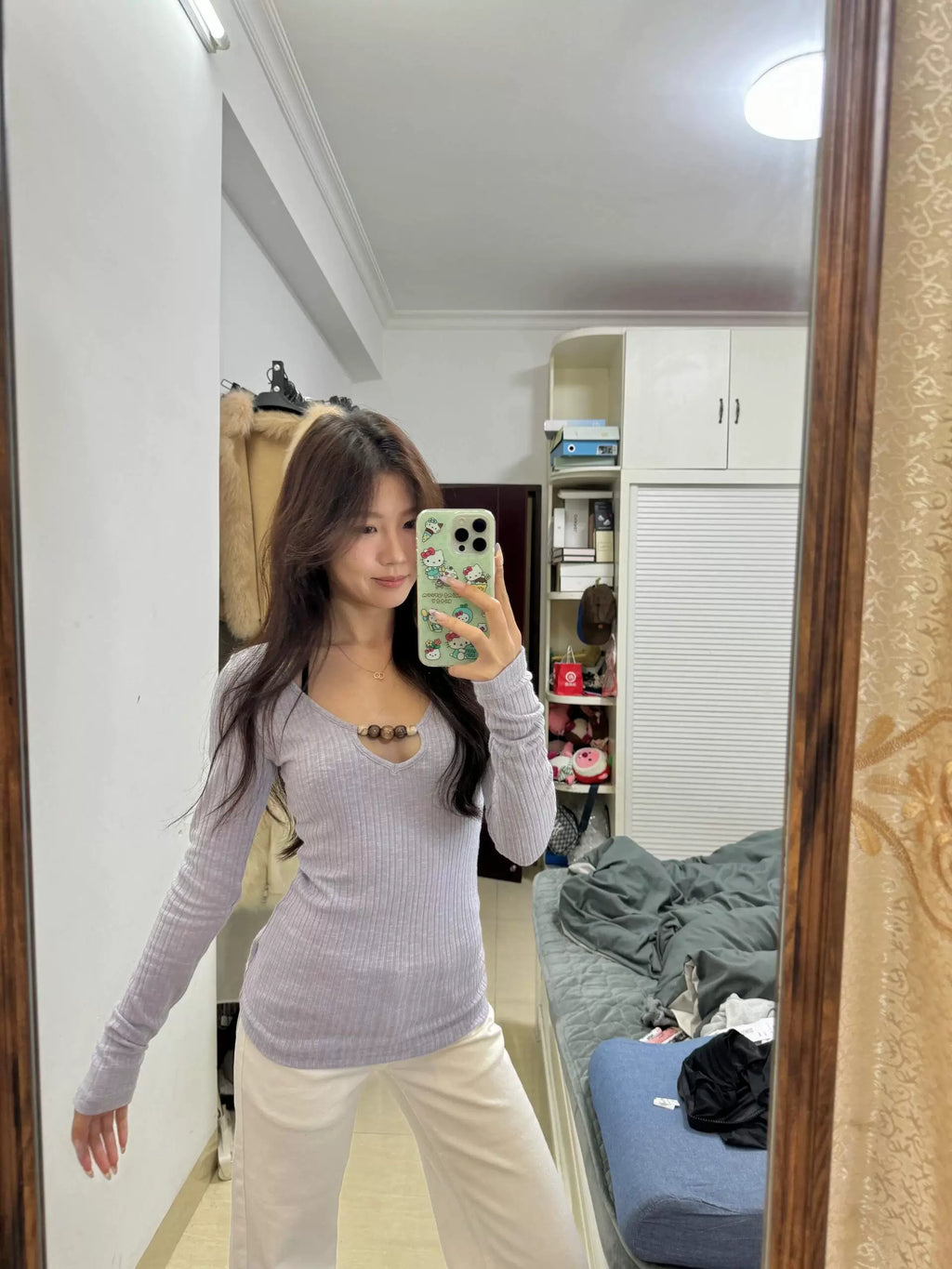 Lilac Bead Top