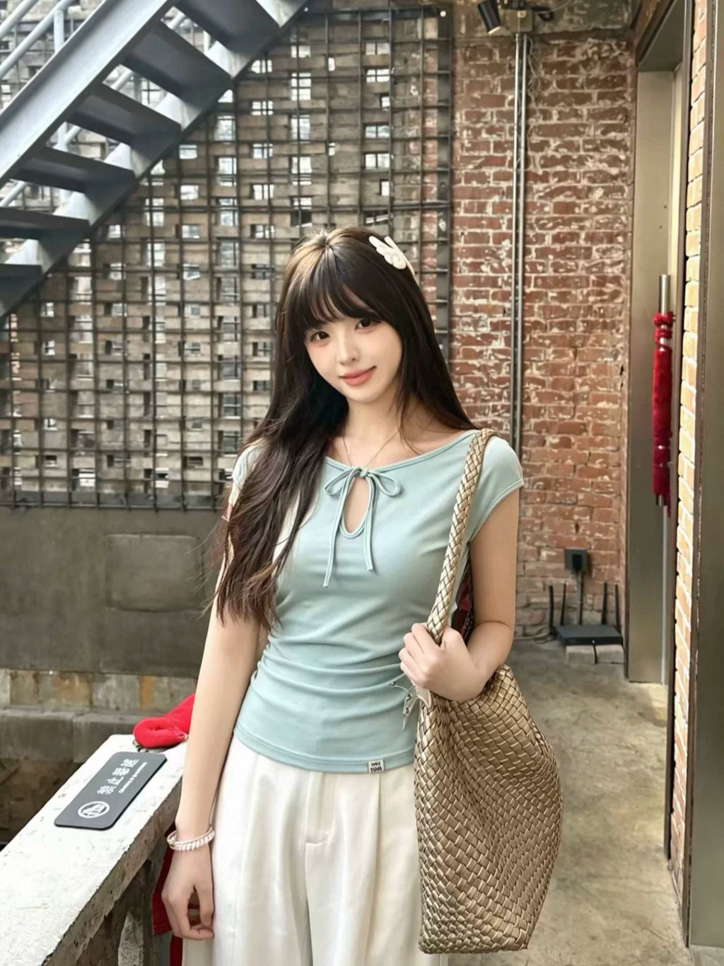 Sage Bow Tee