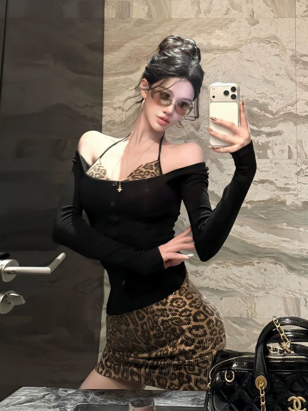 Leopard Corset Layered Top