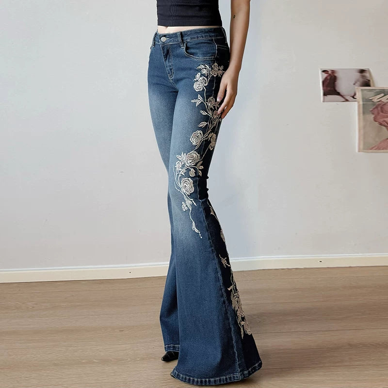 Floral Flare Jeans