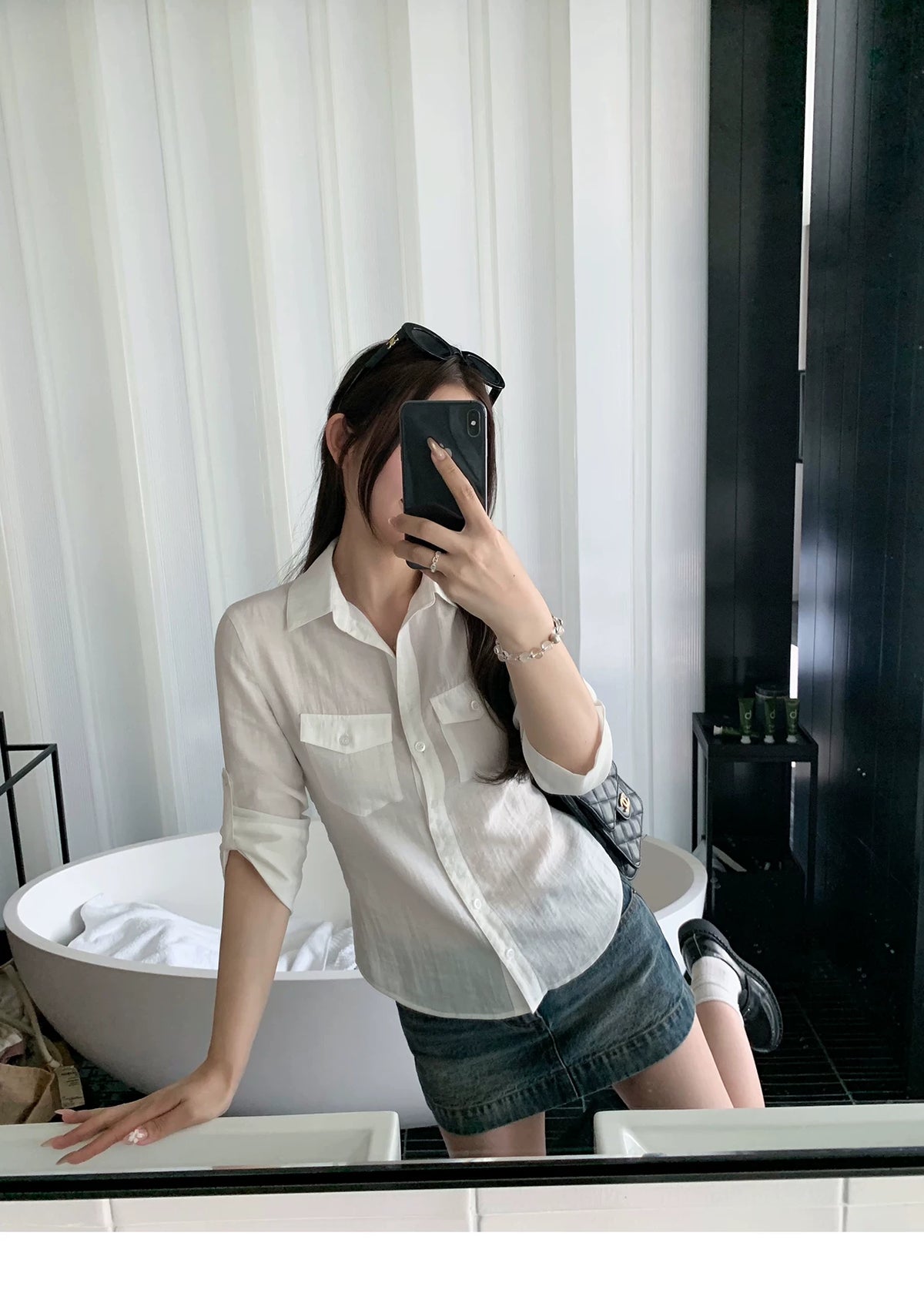 Low Rise Denim Shorts