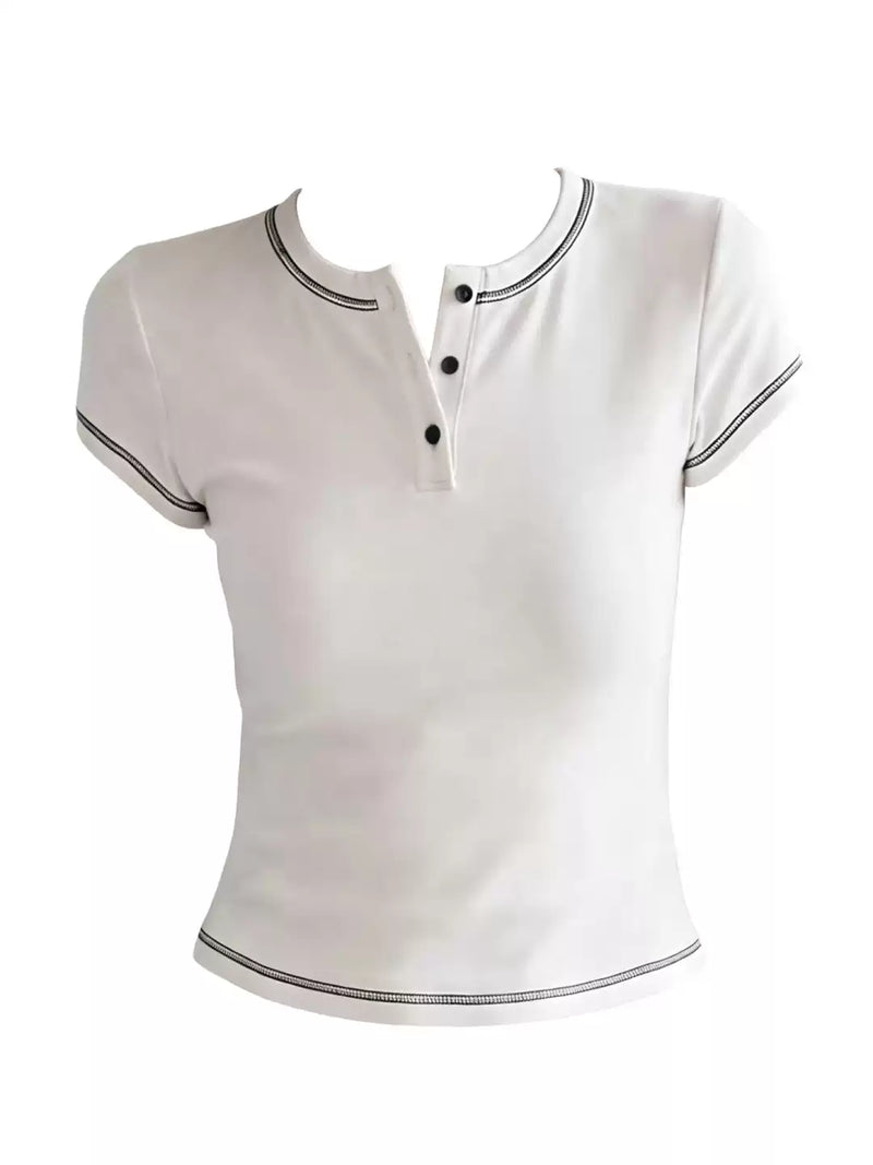 Contrast Henley Tee
