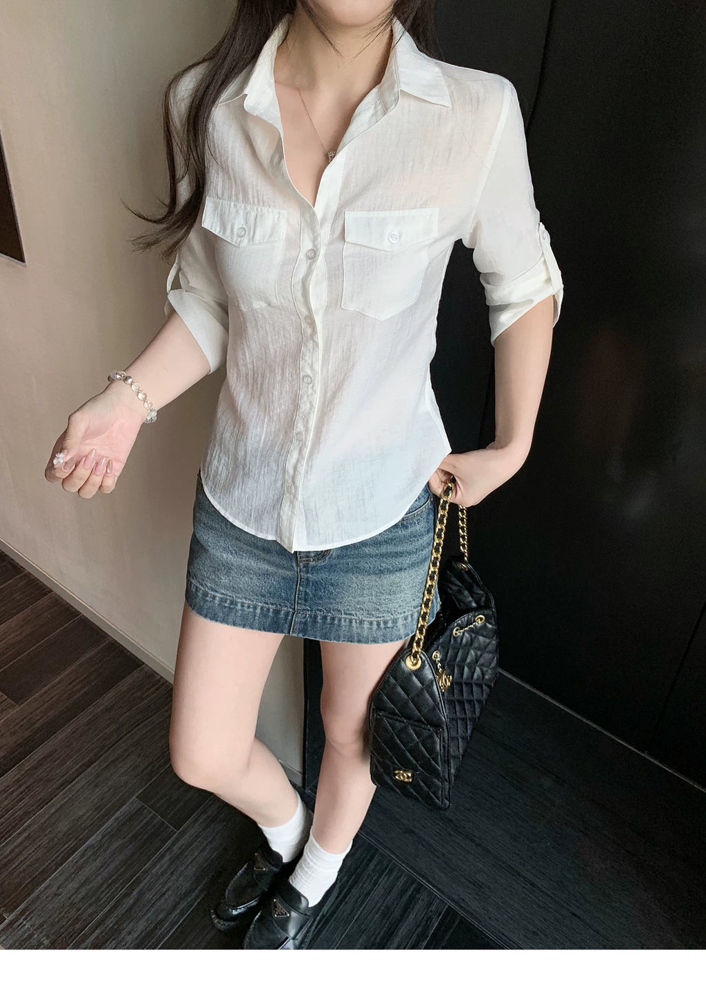 Low Rise Denim Shorts