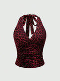Crimson Wild Halter Top