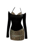 Leopard Corset Layered Top