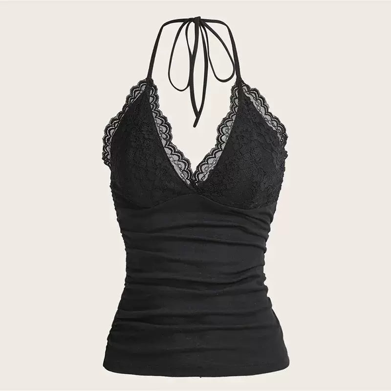Lace Halter Tank Top