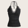 Lace Halter Tank Top