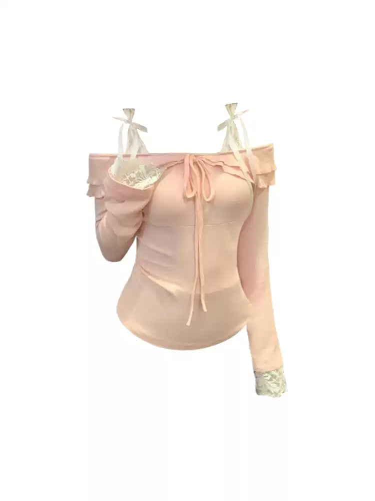 Lace Tie Off-Shoulder Corset Top