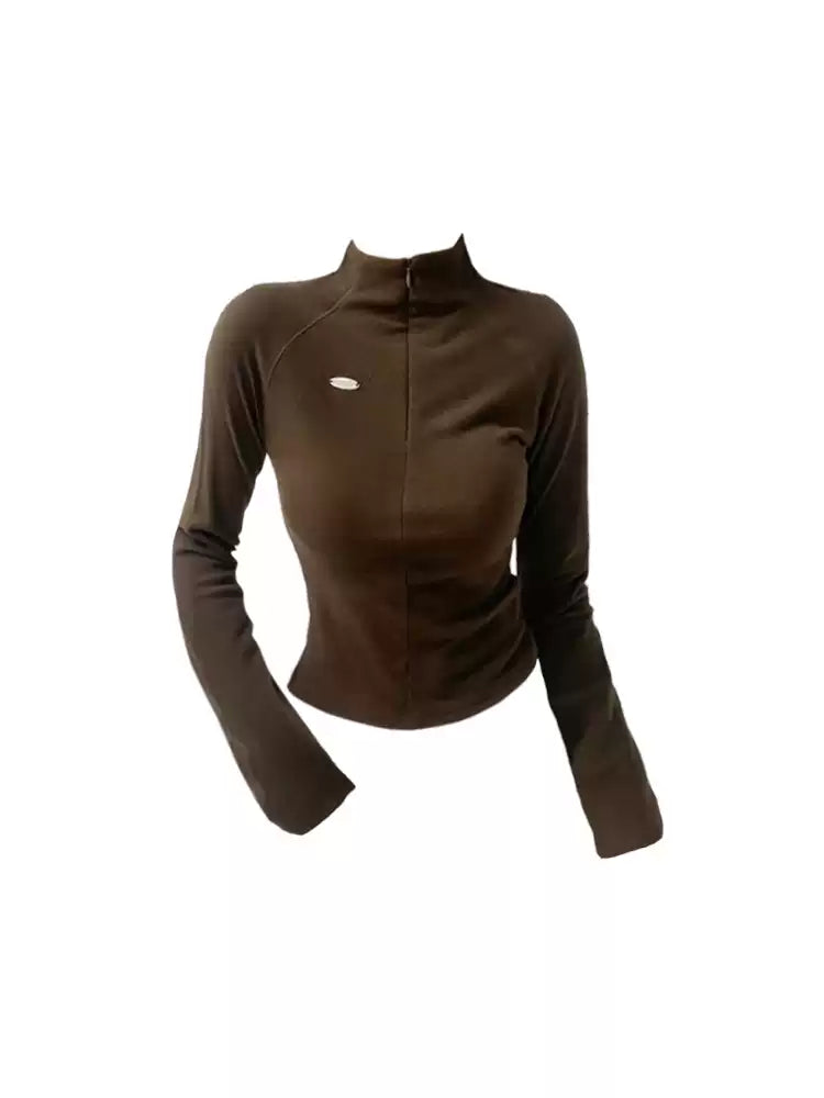 Half-Zip Mock Neck Performance Top