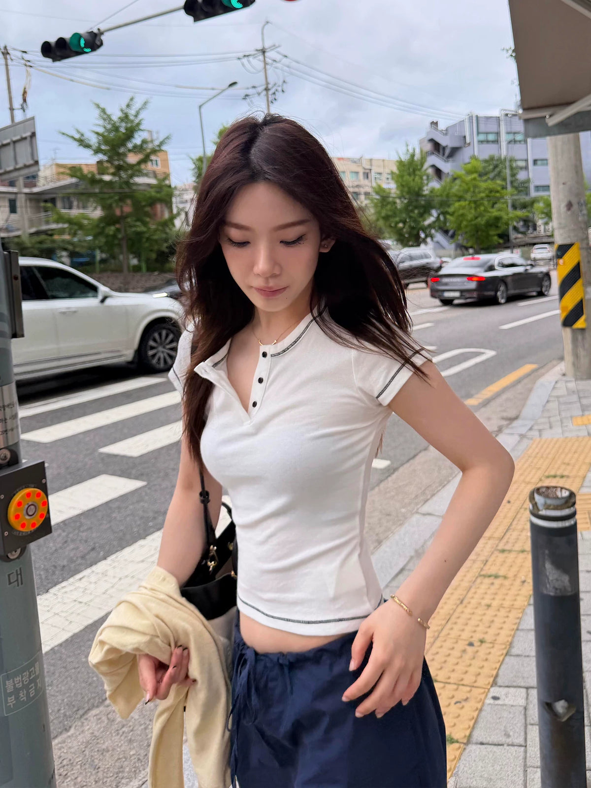 Contrast Henley Tee