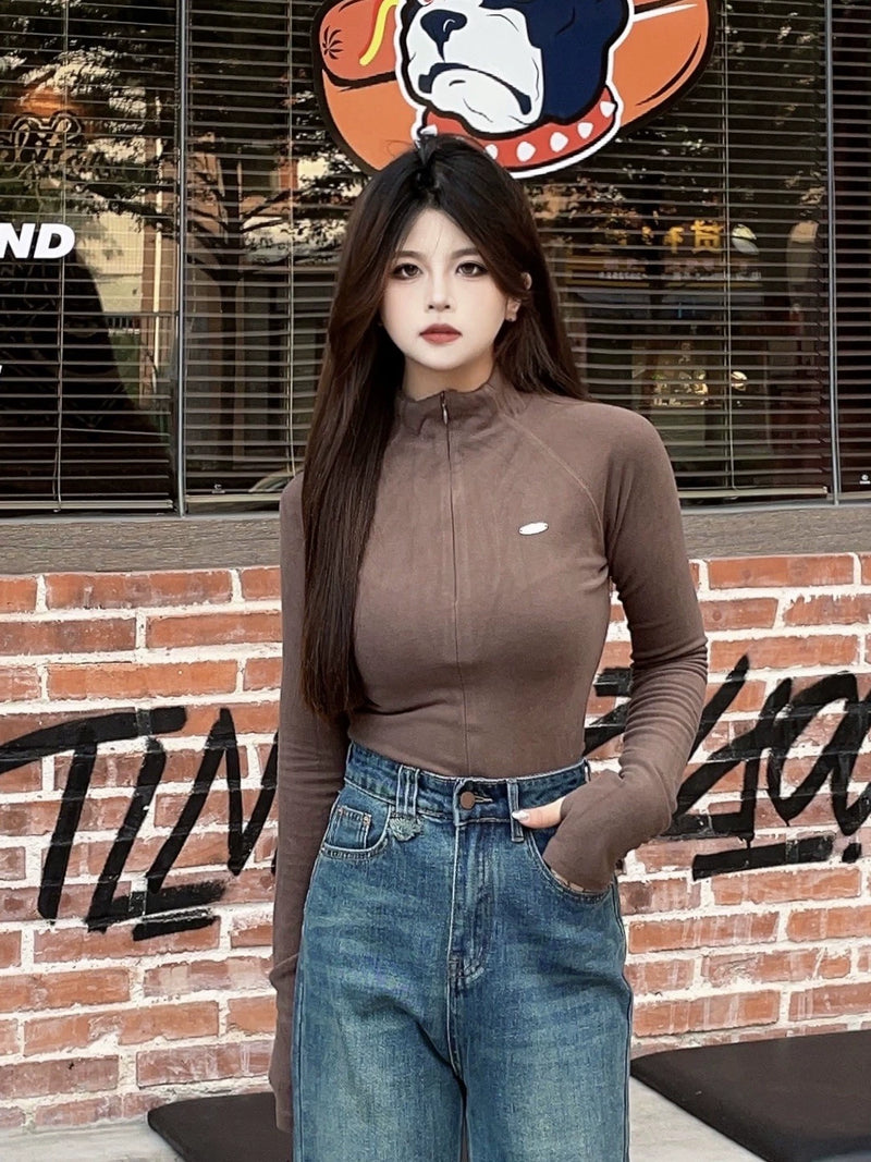Half-Zip Mock Neck Performance Top