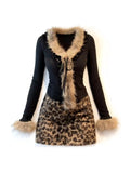 Fur Collar Leopard Mini Set