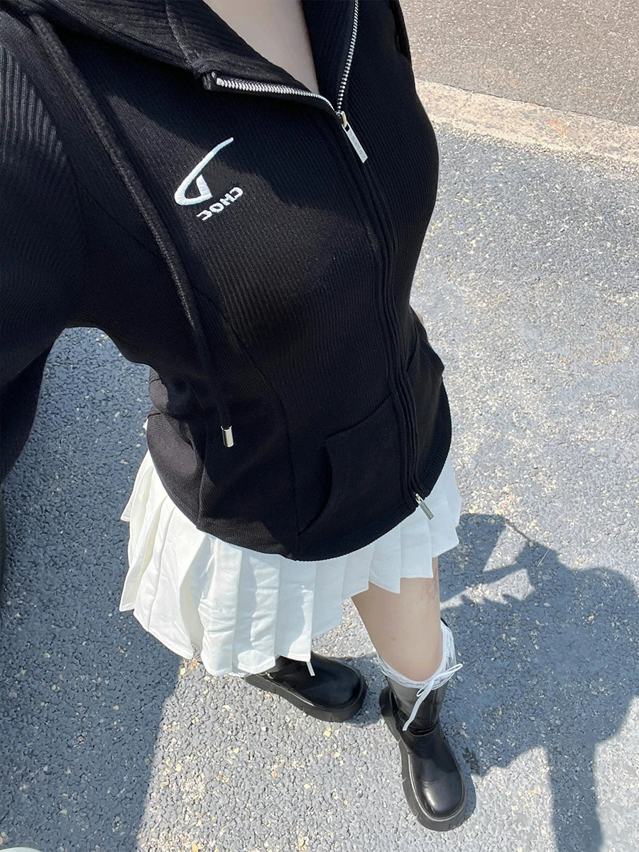 Studded Zip-Up Moto Jacket
