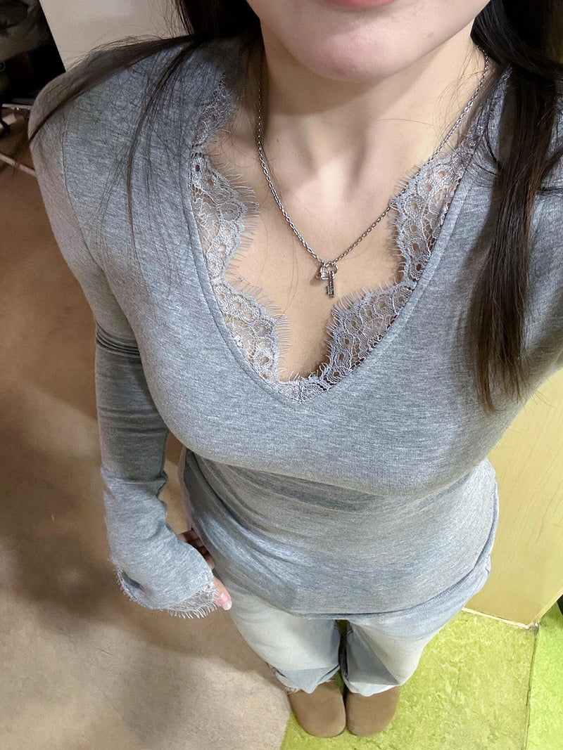 Scallop Lace Trim Top