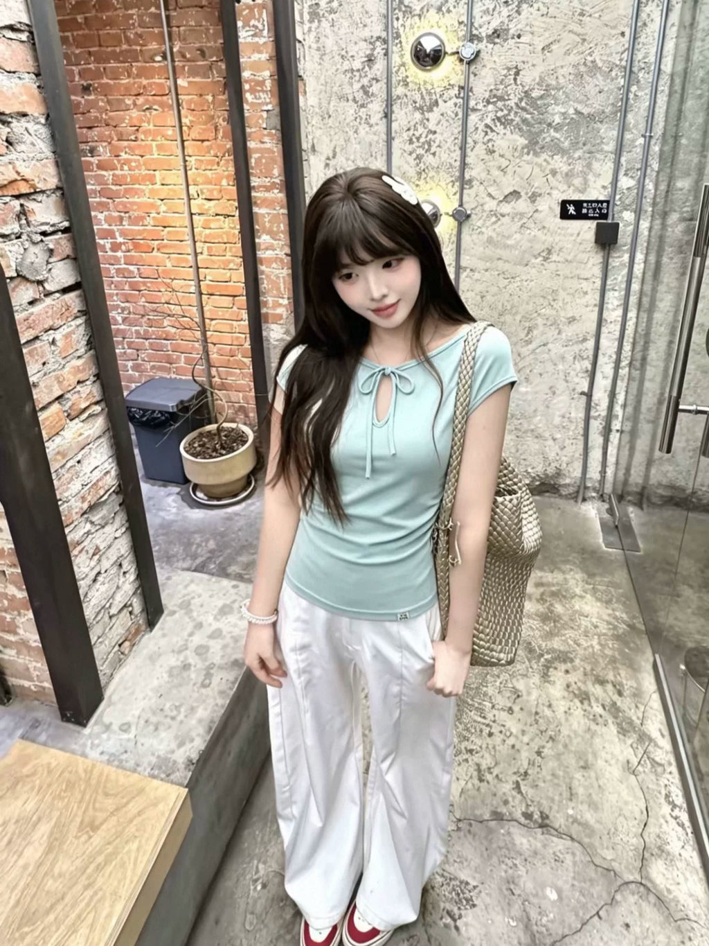 Sage Bow Tee