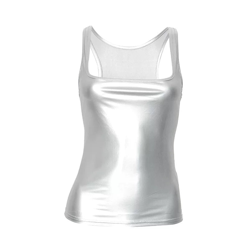 Satin Scoop Neck Tank Top