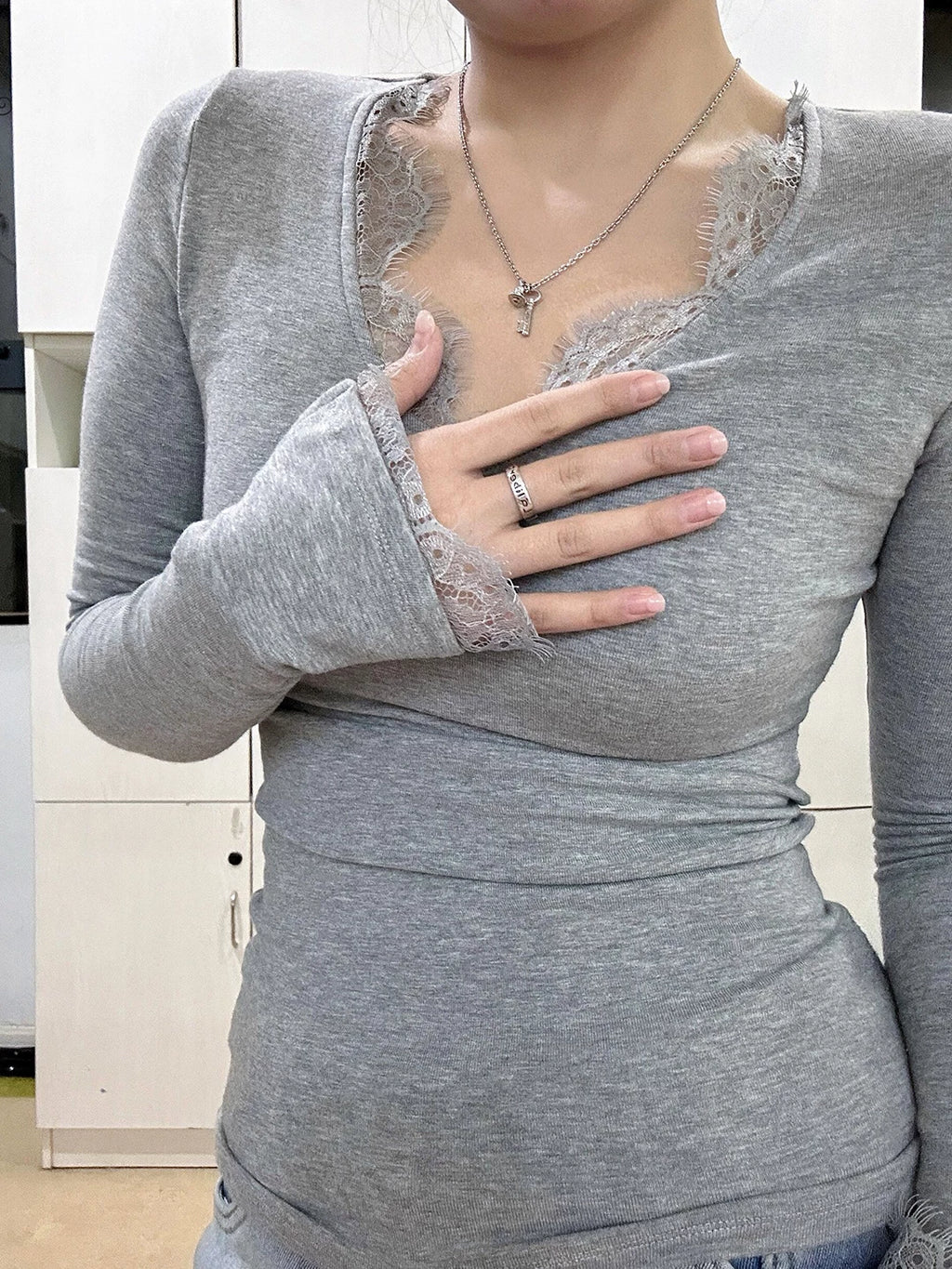 Scallop Lace Trim Top