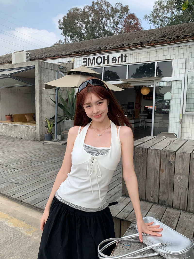 Cloud Tie Halter Tank