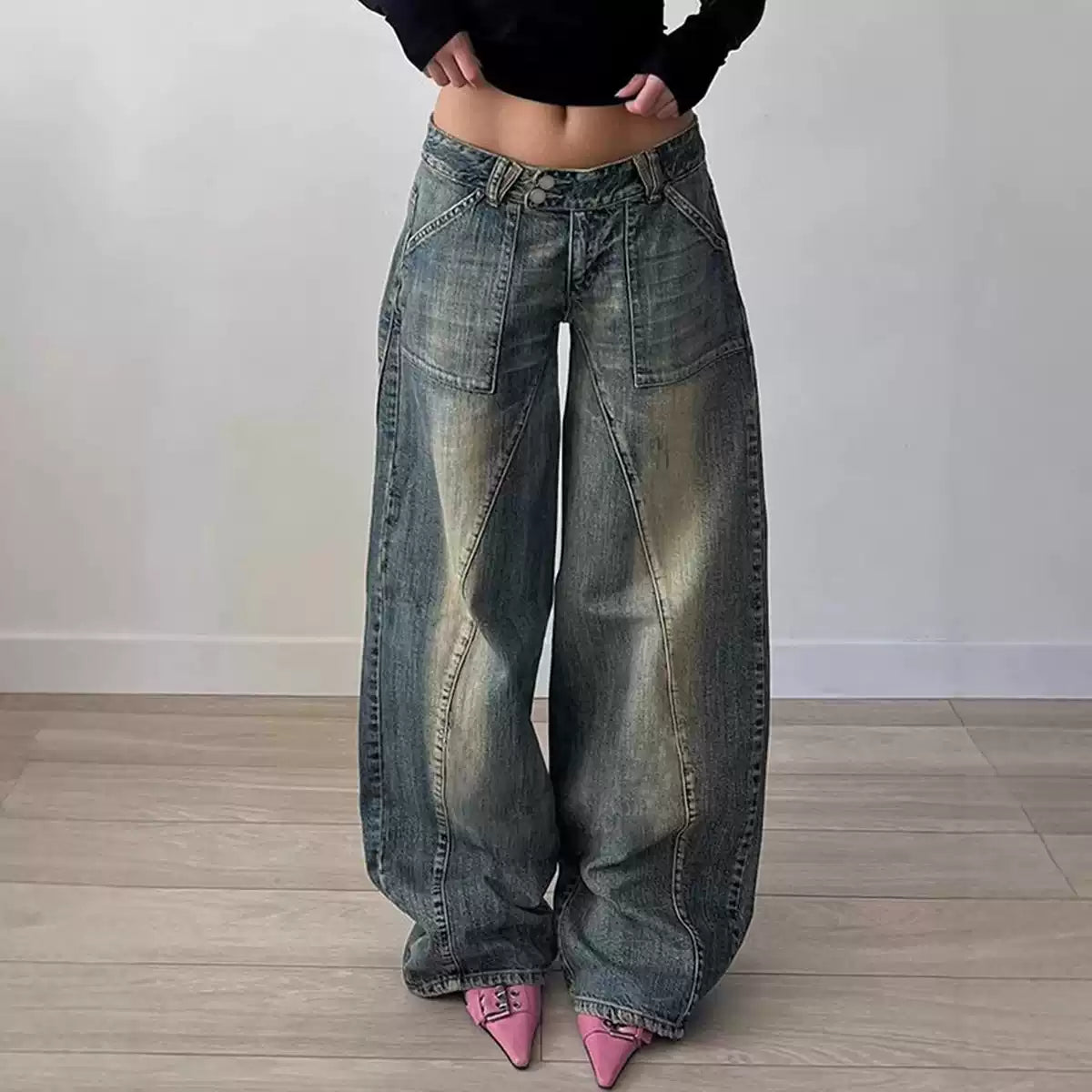 Washed Baggy Jeans