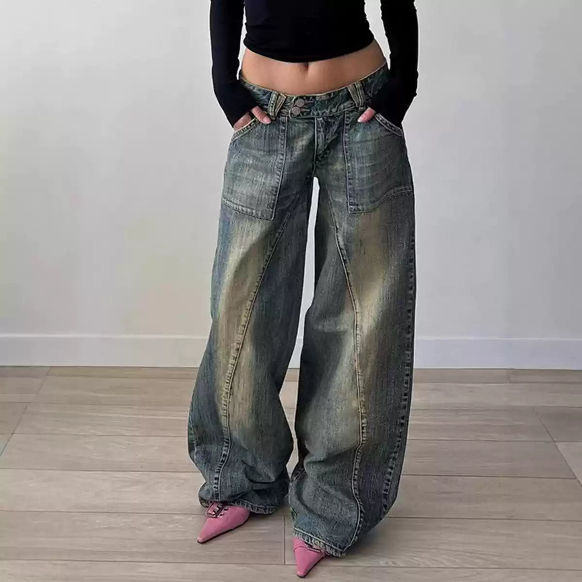 Washed Baggy Jeans