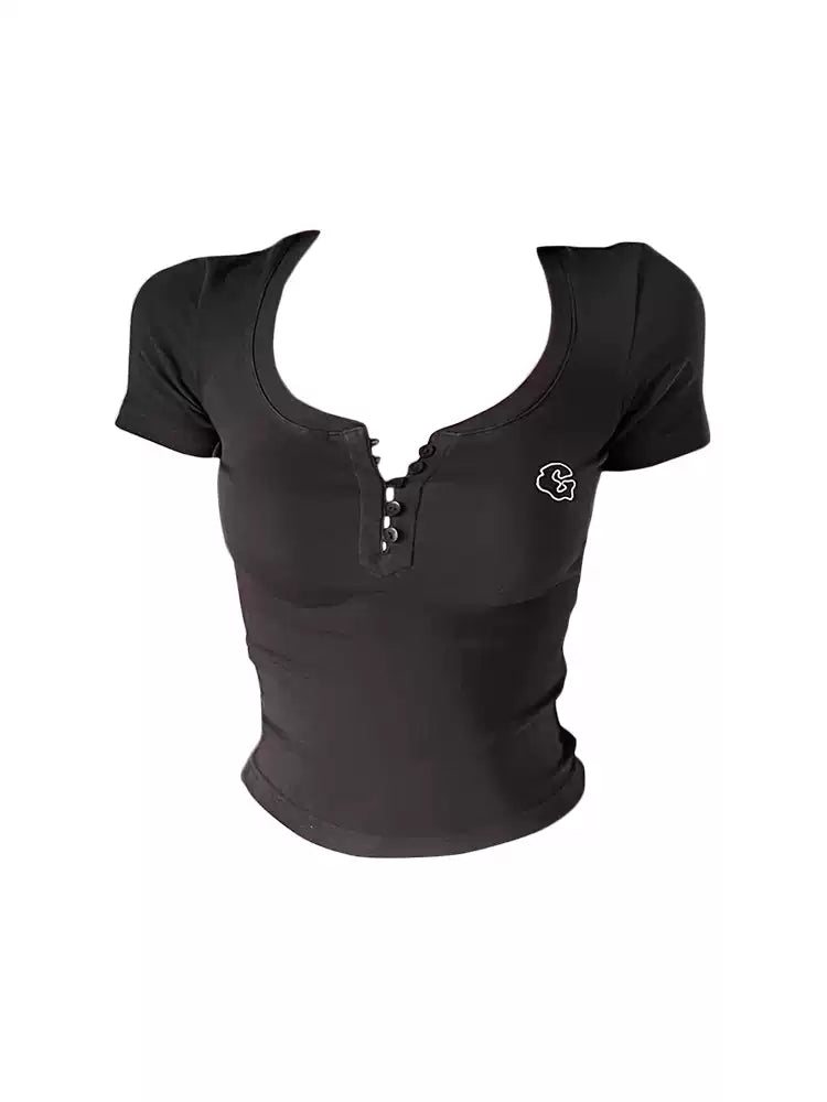 Midnight Henley Tee