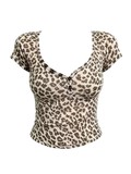 Leopard Henley Baby Tee