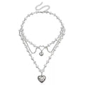 Pearl Heart Layered Necklace