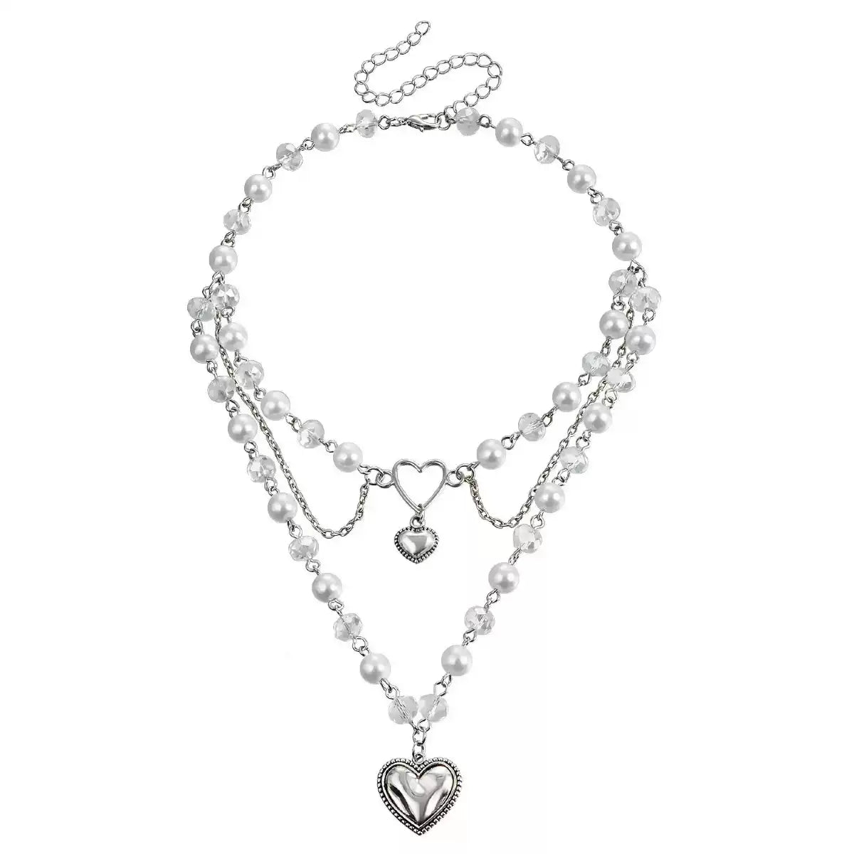 Pearl Heart Layered Necklace