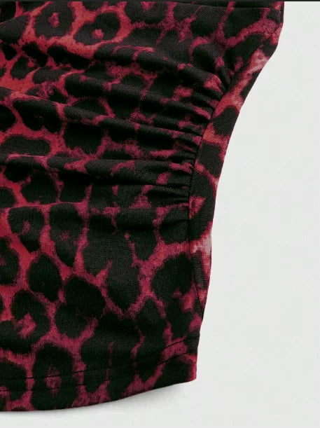 Crimson Wild Halter Top
