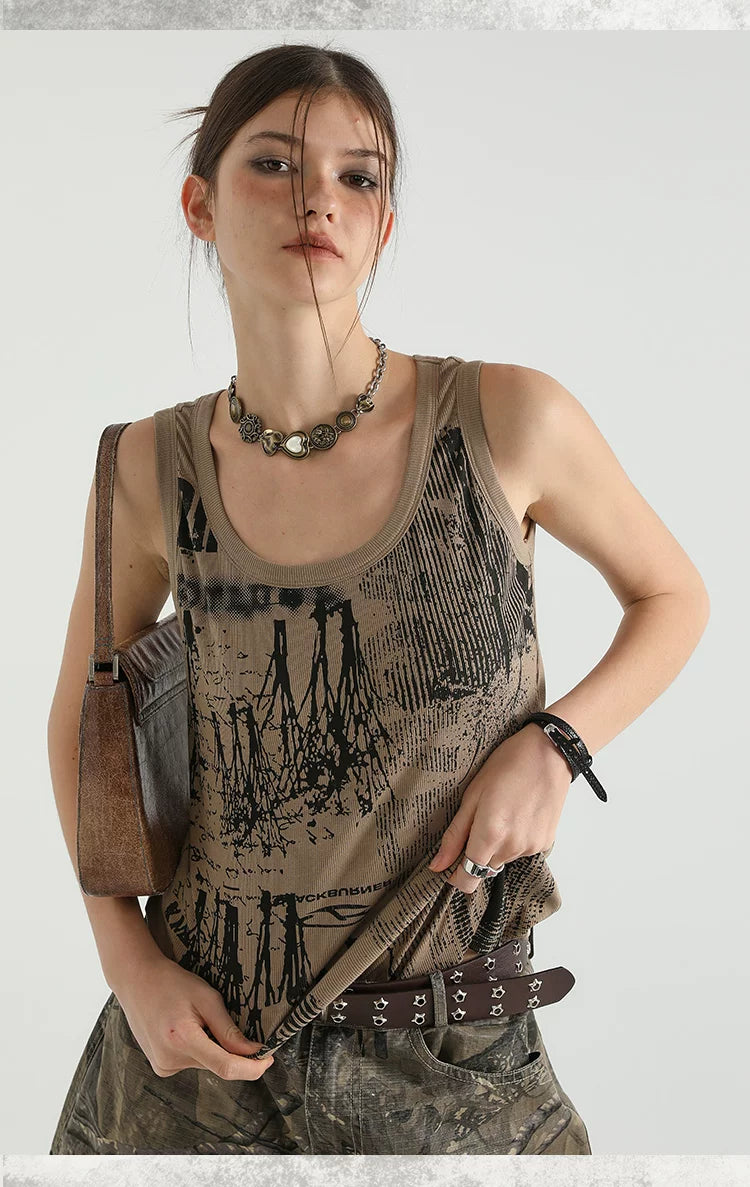 Distressed Knit Tank Top
