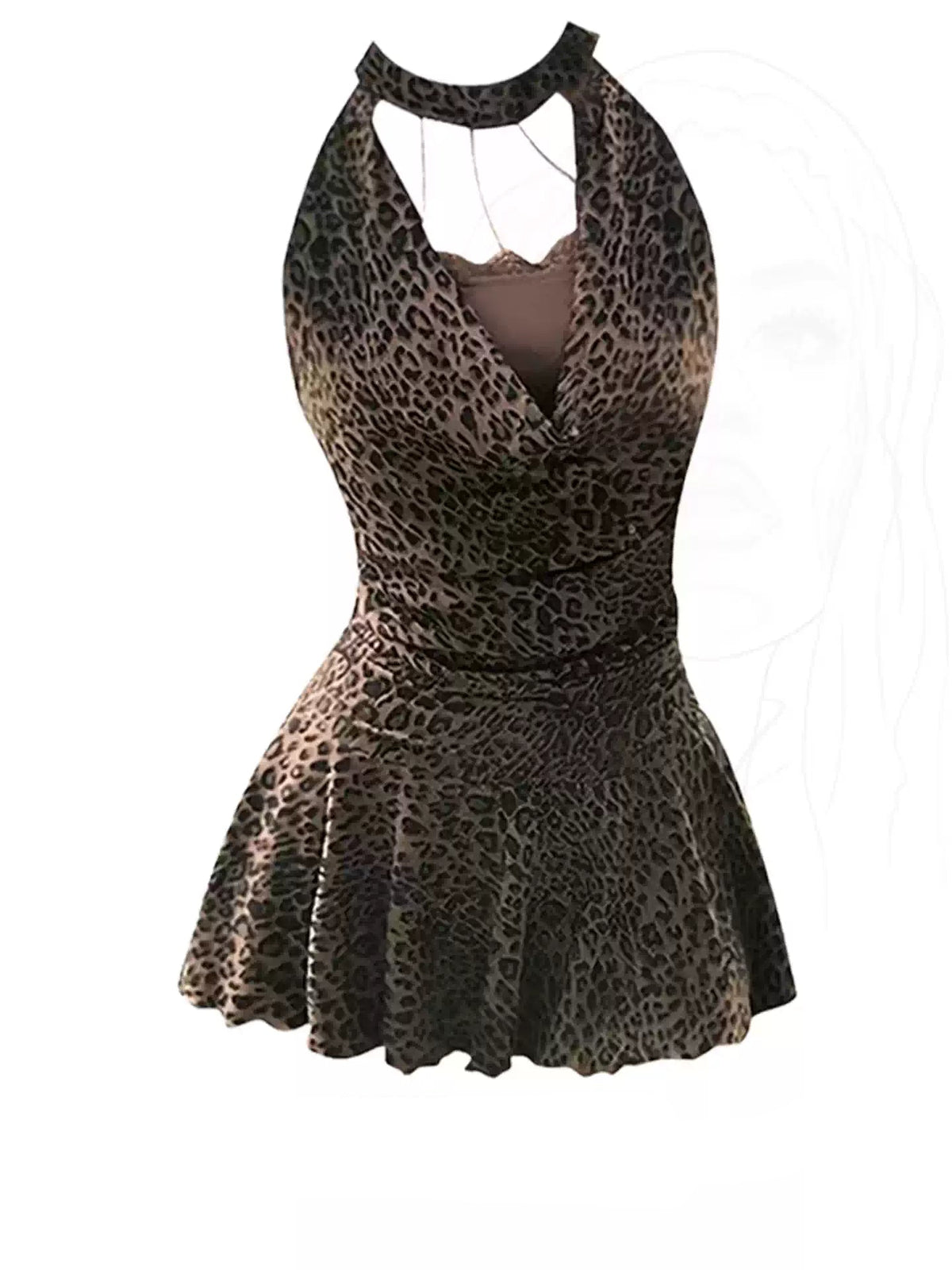 Leopard Halter Mini Dress