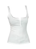 Scallop Trim Henley Cami Top