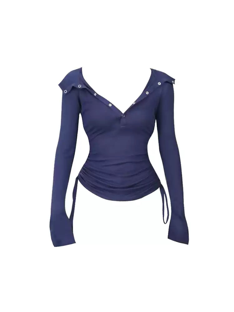 Ruched Off Shoulder Long Sleeve Top