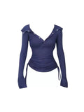 Ruched Off Shoulder Long Sleeve Top
