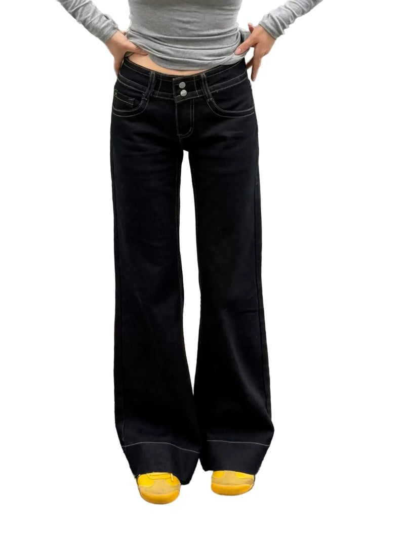 Black Low Rise Baggy Jeans