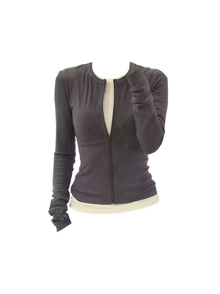 Zip Front Layered Top