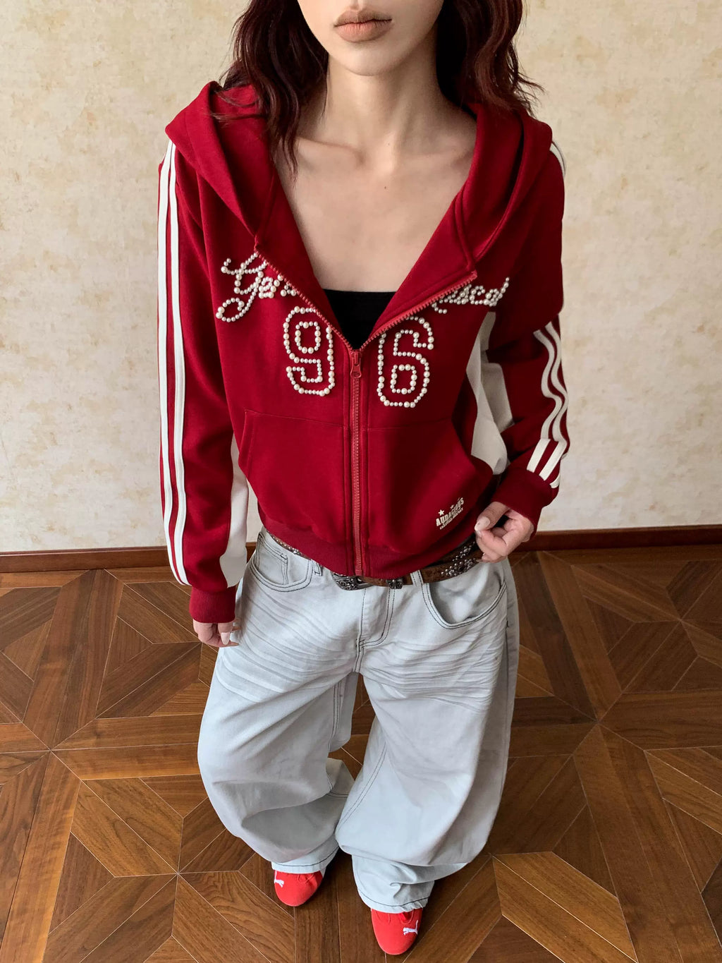 Vintage 96 Striped Zip-Up Hoodie